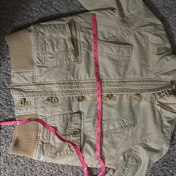 Aeropostale Woman’s Tan Zipper and Button Up Jacket  Size Large - Picture 10 of 10